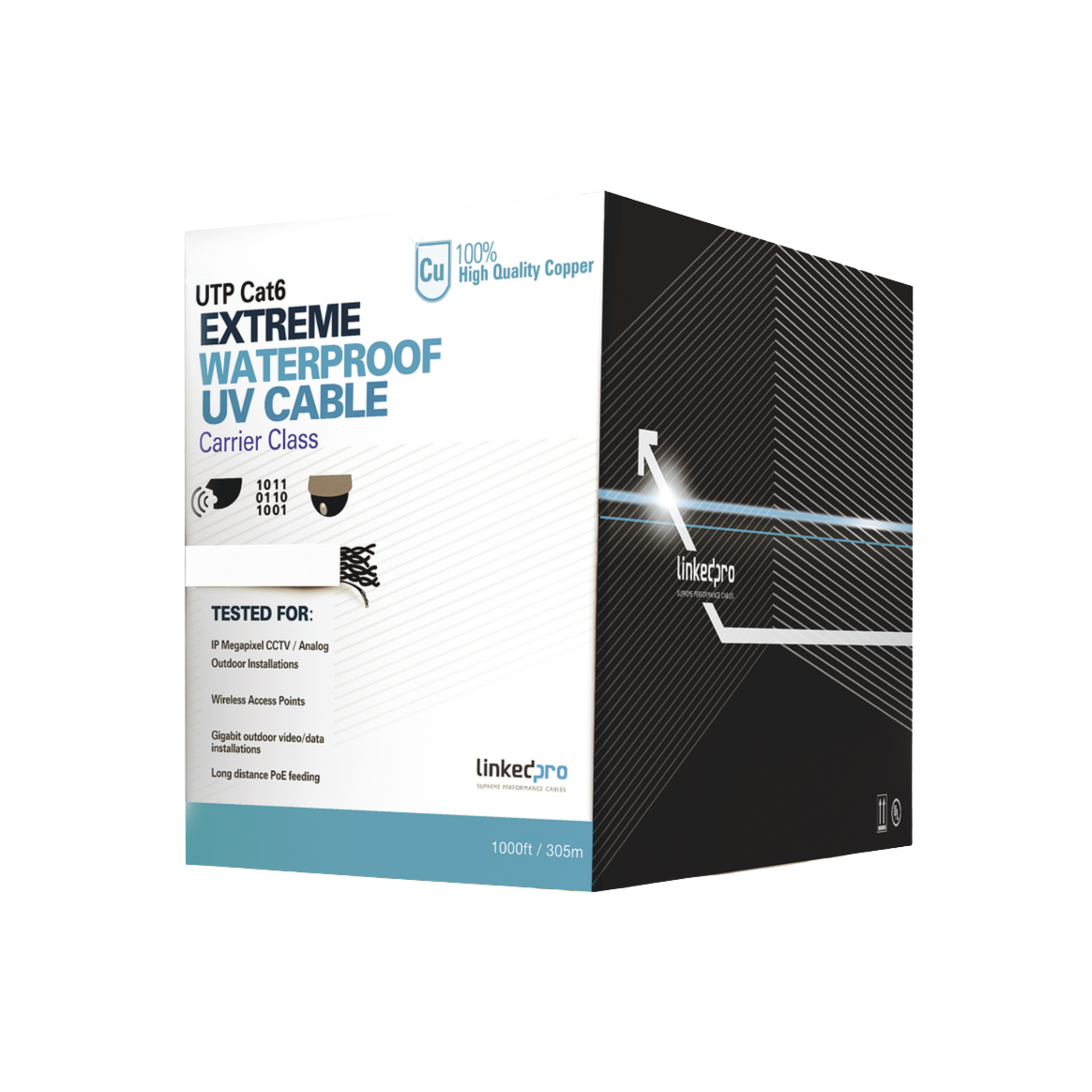 Bobina de cable UTP Cat6 exterior 305 metros LinkedPro by EPCOM