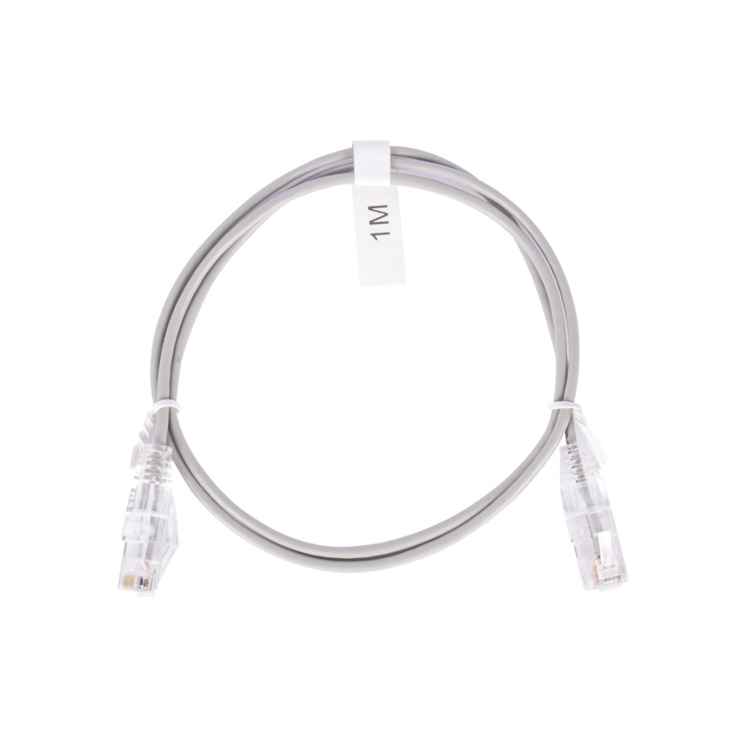 Cable UTP Cat6 slim 1 metro gris para redes LAN marca LINKEDPRO