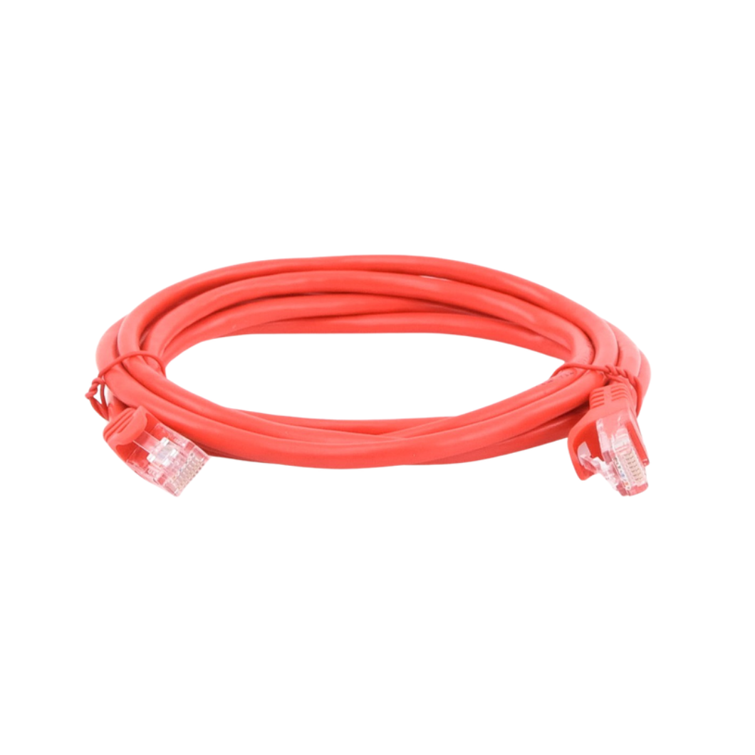 Conectores RJ45 8(8) cable rojo Cat5e sin blindaje