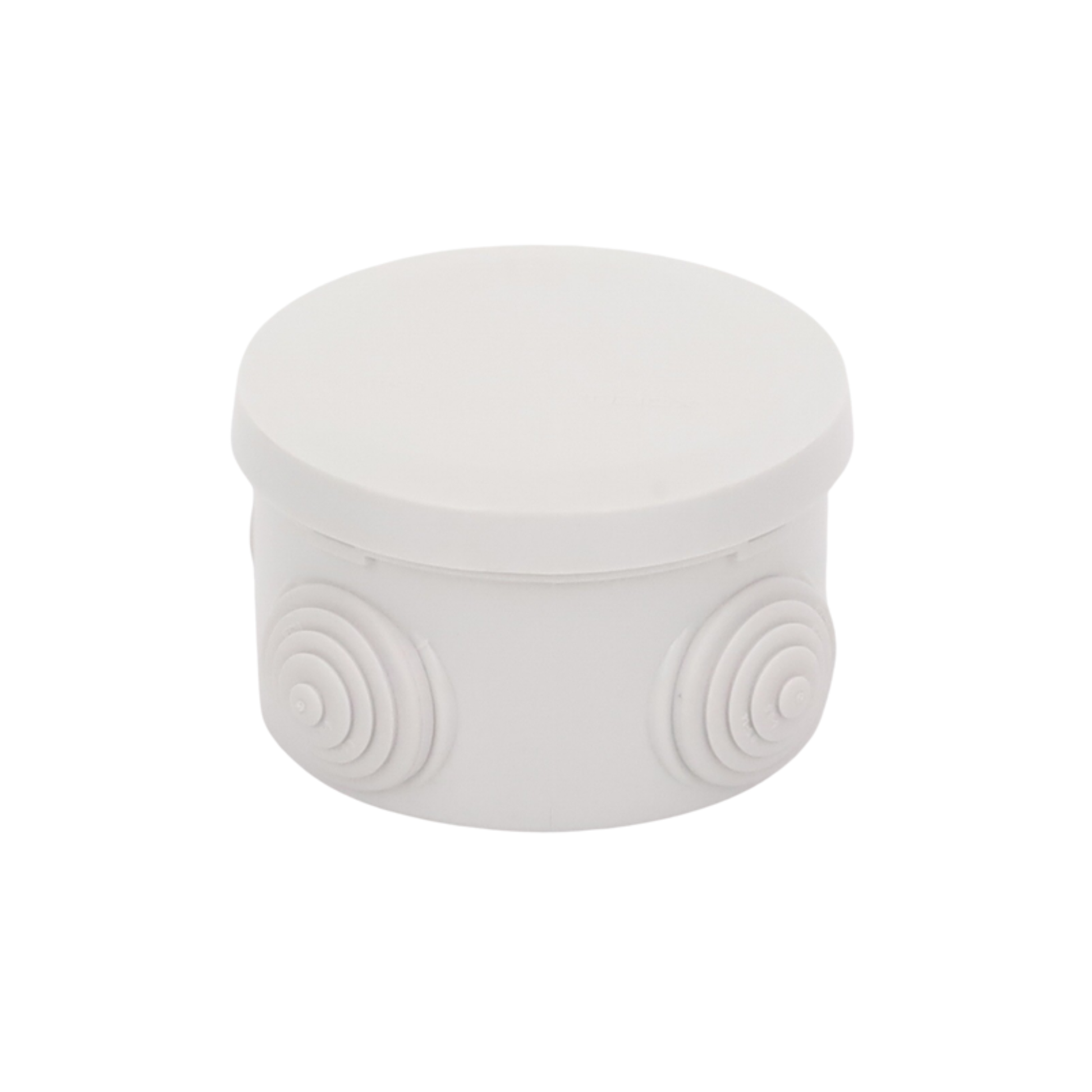 Caja de plástico circular PST-C70-ER con cuatro glándulas recortables