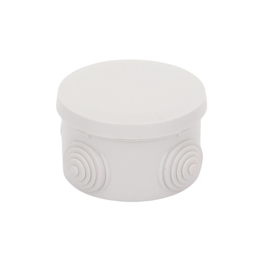 Caja de plástico circular PST-C70-ER con cuatro glándulas recortables