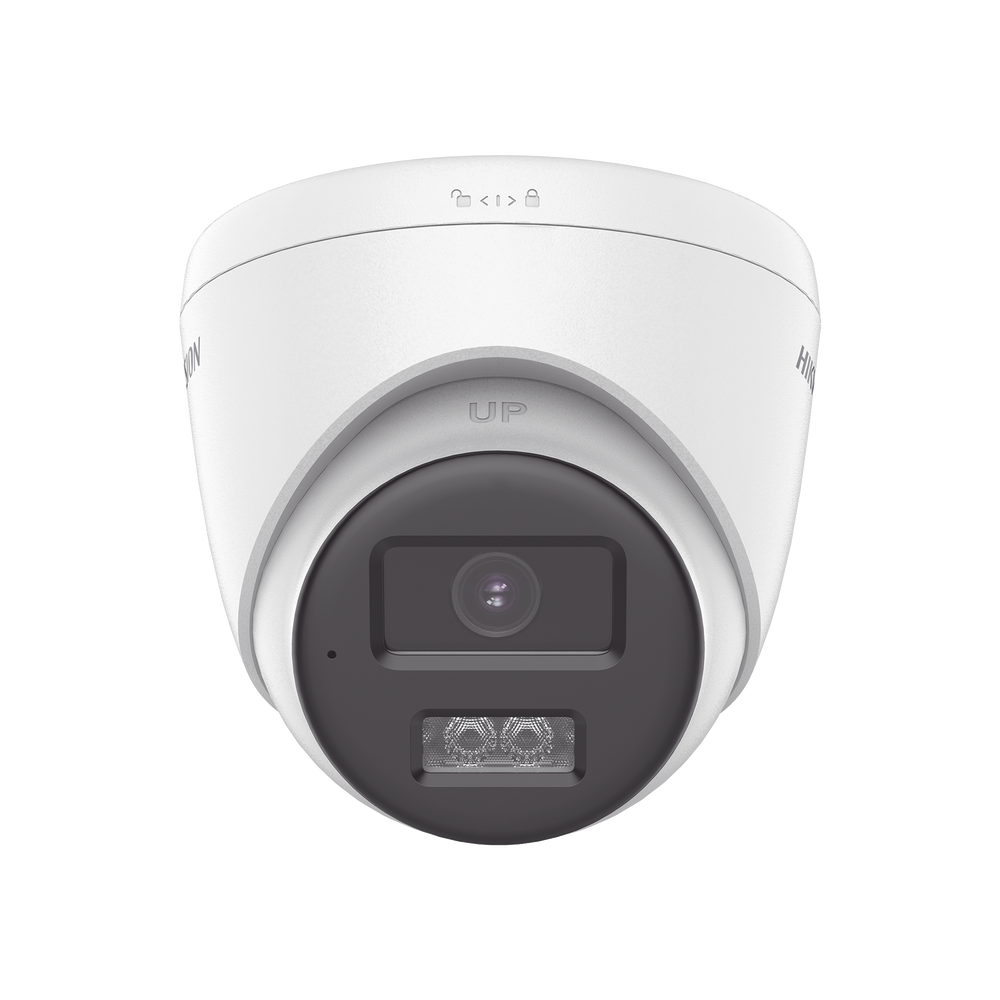 Cámara HIKVISION DS-2CE78D0T-LTS Dual Light ColorVu vista frontal con micrófono integrado