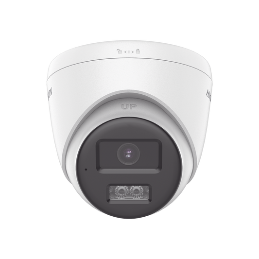 Cámara HIKVISION DS-2CE78D0T-LTS Dual Light ColorVu vista frontal con micrófono integrado