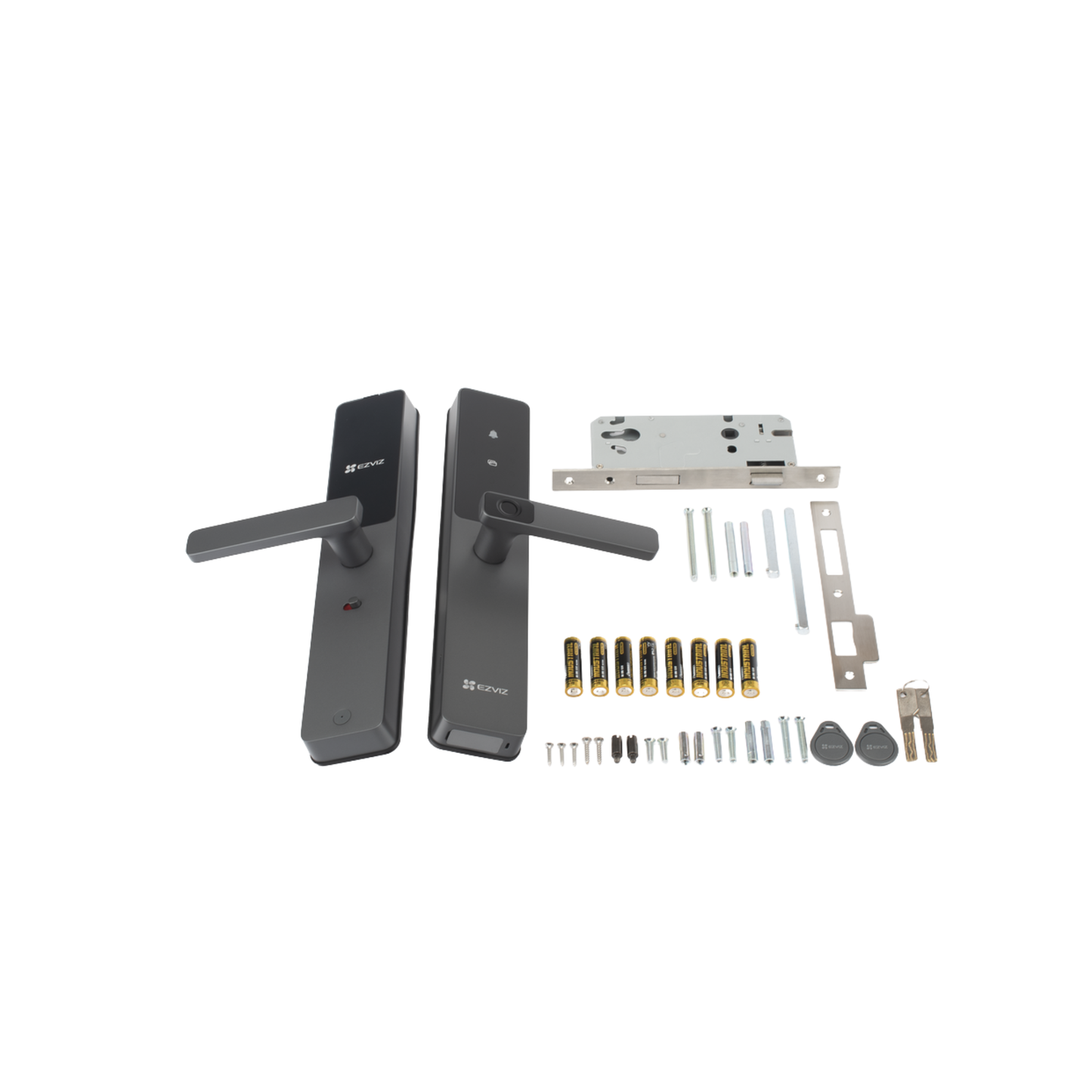 Cerradura con lector de huella, tag RFID y conectividad inalámbrica.