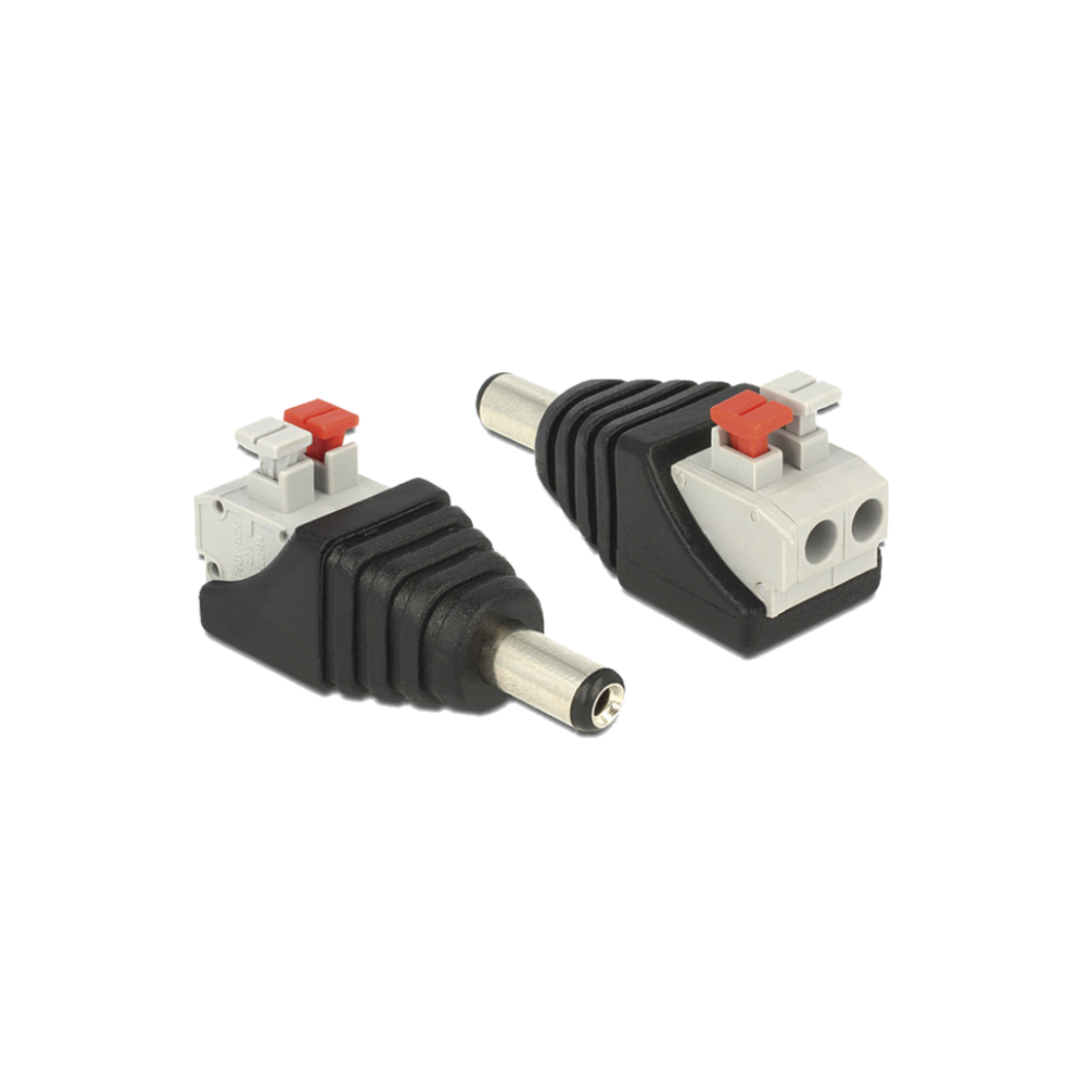 Conector rápido con terminales push para 12 Vcc