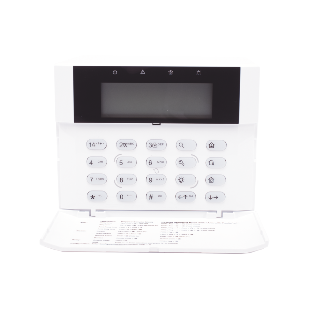 TECLADO HIKVISION DS-PK1-LRT-HWB CON 2 ZONAS CABLEADAS Y 1 SALIDA DE ALARMA