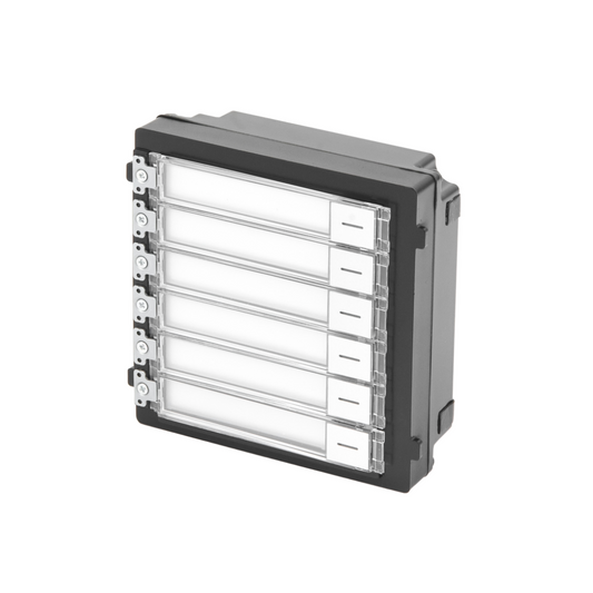 Frente de calle HIKVISION con 6 botones físicos de llamada