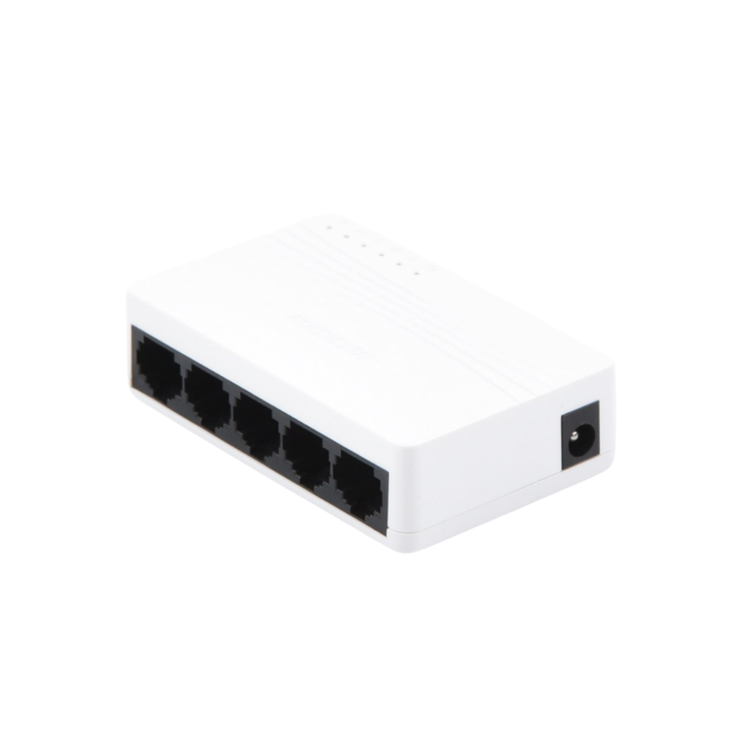 Switch no administrable HIKVISION de 5 puertos para redes básicas