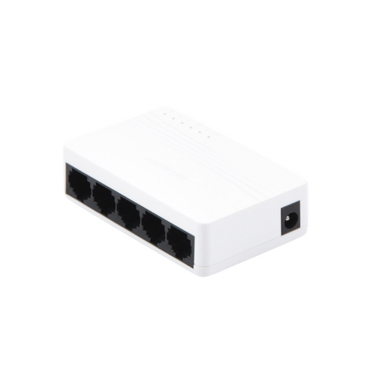 Switch no administrable HIKVISION de 5 puertos para redes básicas