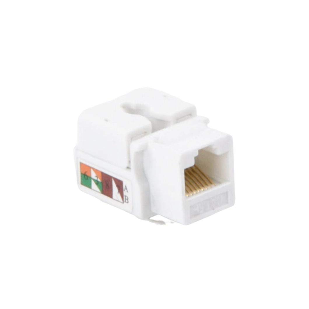 Jack RJ45 Cat5e blanco keystone LINKEDPRO para redes UTP