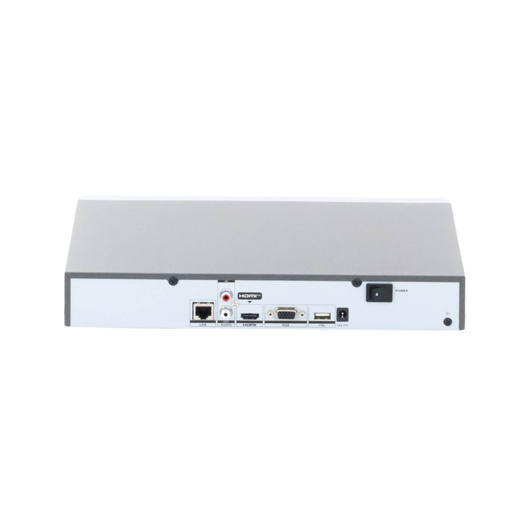 Conexiones traseras del NVR DS-7616NXI-K1(B) con salidas HDMI y VGA y puertos de red