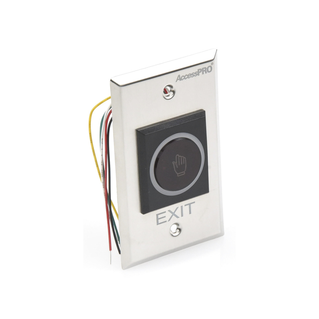 Botón de Salida sin Contacto Sensor IR Iluminado NA/NC con Distancia Ajustable