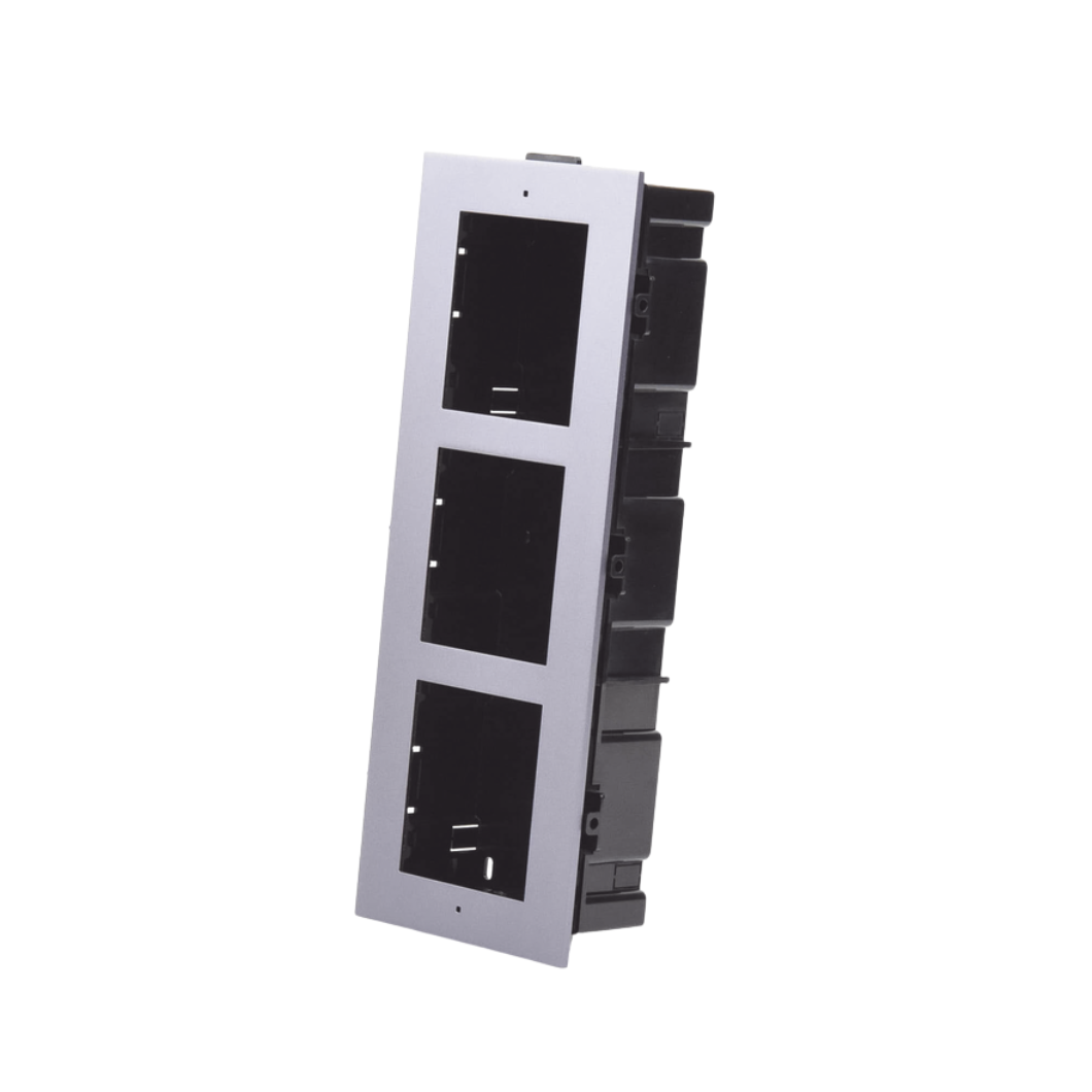 Base de 3 Espacios para Módulos de Videoportero Hikvision (Empotrar)