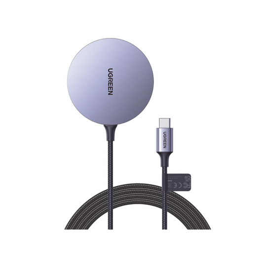 Cargador Inalámbrico Magsafe UGREEN: 15W, MFM, Cable Trenzado 1.5m