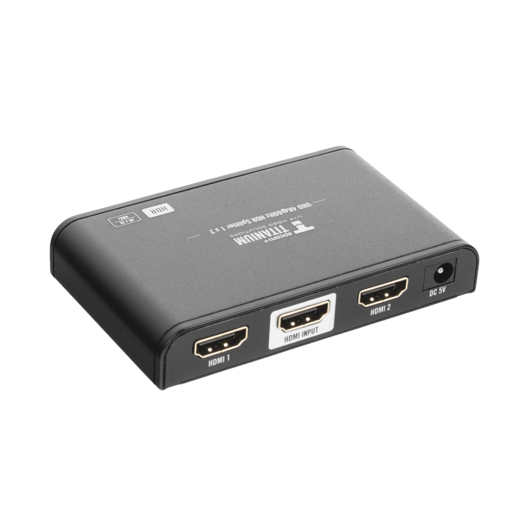 Divisor HDMI 4K con 1 Entrada a 2 Salidas Simultáneas: Soporte 4K×2K, EDID, HDR, HDMI 2.0, HDCP 2.2, Dolby Digital, Longitud de Cable ≤10m