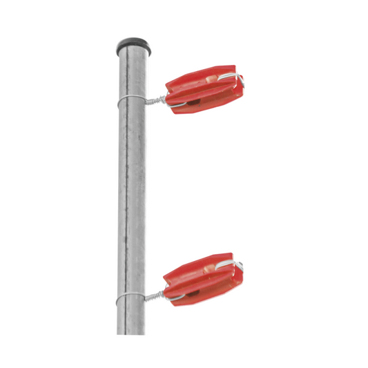 Aislador de Esquina para Poste de Cerco Eléctrico: Resistente a UV y Clima, Rojo