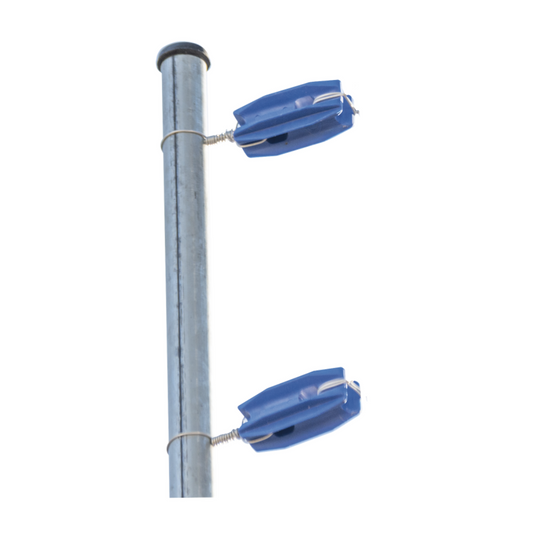 Aislador de Esquina para Poste de Cerco Eléctrico: Resistente a UV y Clima, Azul