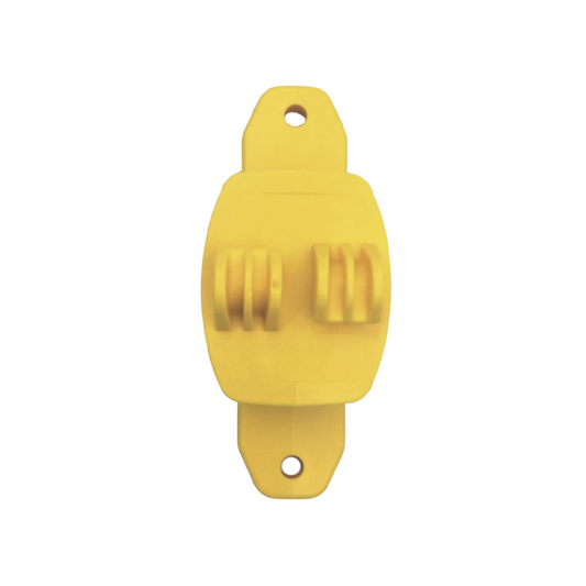 Aislador de Paso Reforzado para Cercos Eléctricos, Resistente al Clima Extremoso, Color Amarillo