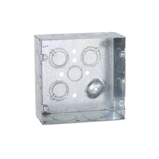 Caja Cuadrada 4 11/16" con Entradas para Conduit (1/2", 1", TKO)