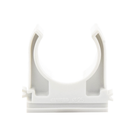 Abrazadera Abierta de Presión 25mm, PVC Auto-Extinguible.