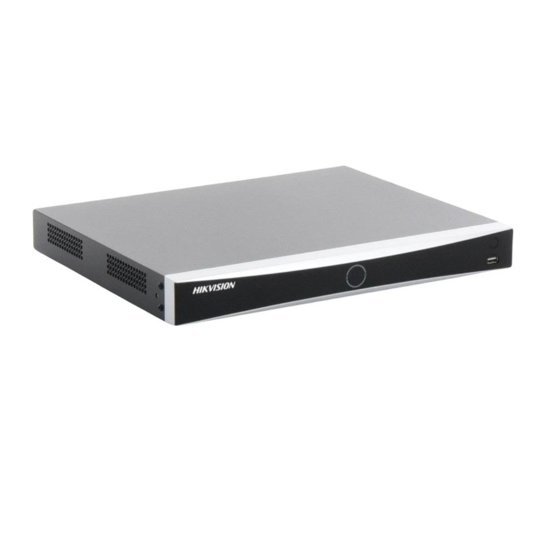 NVR 32 Canales IP, 12MP (4K), AcuSense, Reconocimiento Facial, 2 HDDs, 4K HDMI, No PoE.