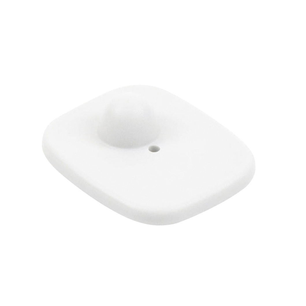 Paquete de 100 Tags RF Cuadrados Blancos para Ropa