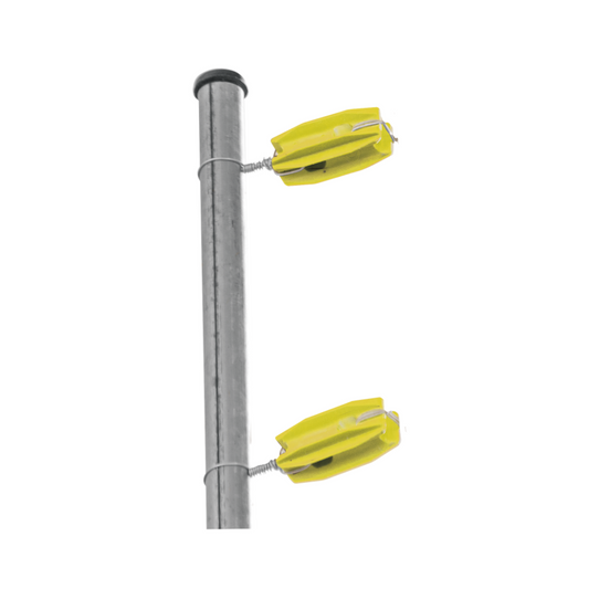 Aislador de Esquina para Poste de Cerco Eléctrico: Resistente a UV y Clima, Amarillo
