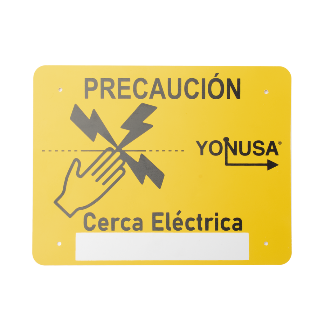 Letrero de Precaución para Cerca Electrificada: 21.8 x 17 cm