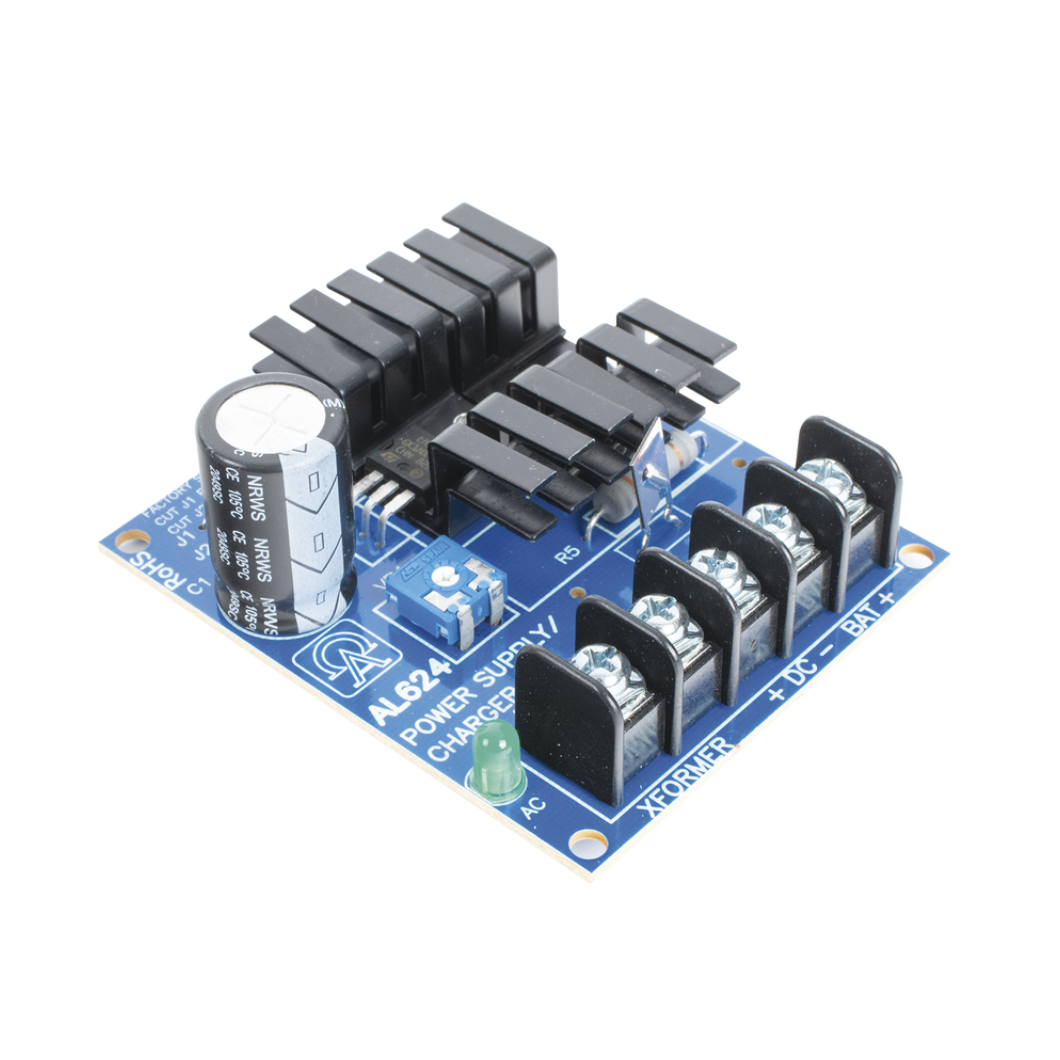Fuente Tipo Tarjeta 6/12/24VCC, 1 Salida, Con Respaldo (Batería Opcional), No Incluye Transformador.