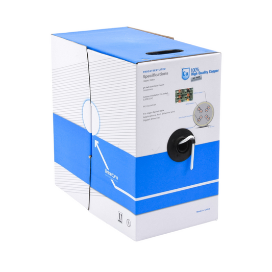 Cable de Red UTP Cat5e, 305m, Blanco, UL, Intemperie