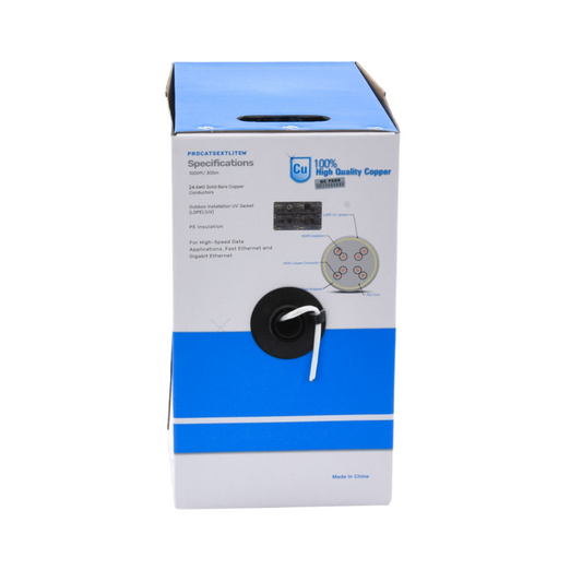Cable de Red UTP Cat5e, 305m, Blanco, UL, Intemperie