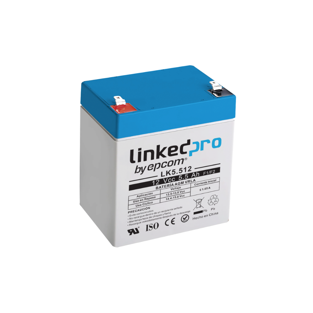 Batería 12V 5.5Ah para Alarmas y CCTV (AGM, UL)