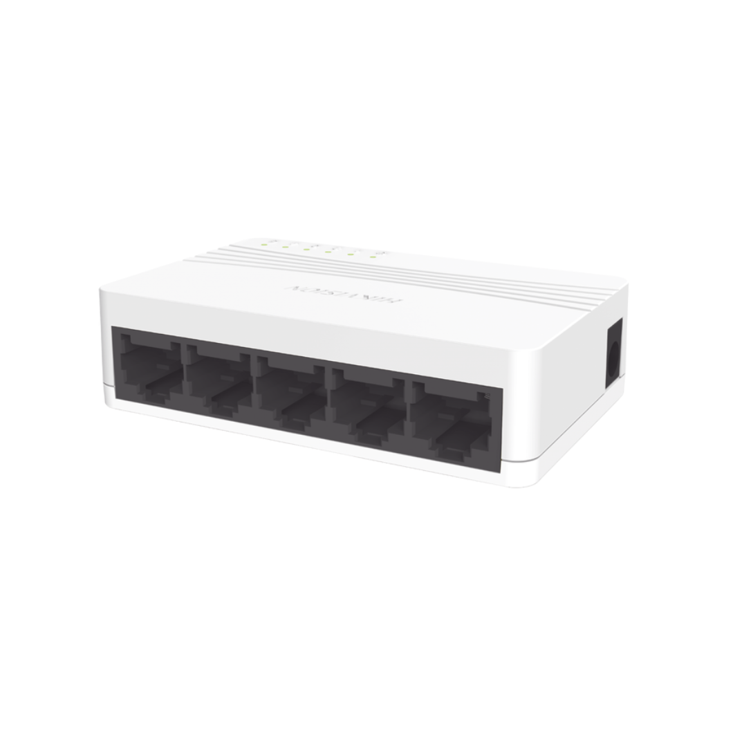 Switch HIKVISION DS-3E0105D-E para escritorio con 5 puertos Fast Ethernet