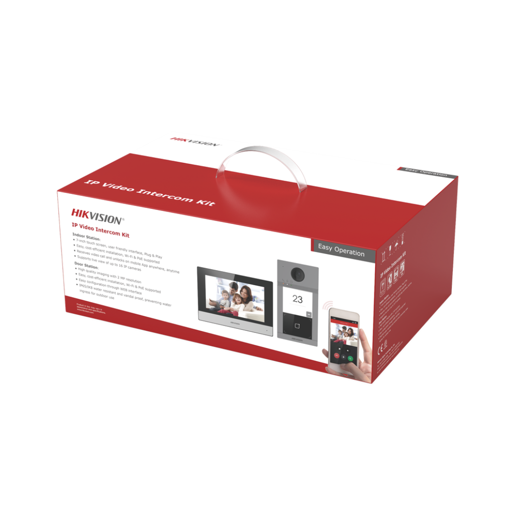 Kit de videoportero IP PoE HIKVISION DS-KIS604-P(C) con lector de tarjeta MIFARE