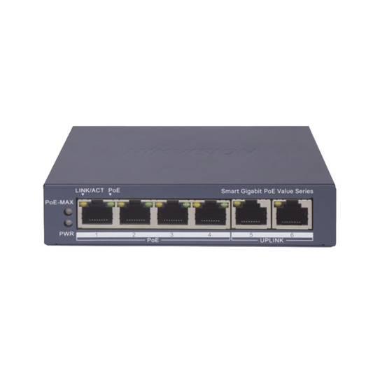 Switch Gigabit PoE+ de 4 Puertos Gigabit con 1 Puerto Uplink
