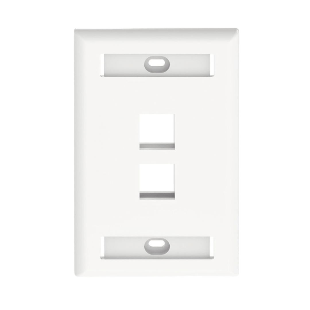 Placa de Pared para 2 Conexiones Keystone con Espacio para Etiquetas