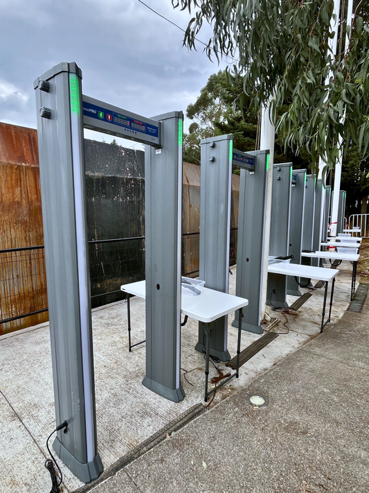Detectores de metales instalados por Roax Group en evento masivo en Toluca Estado de México