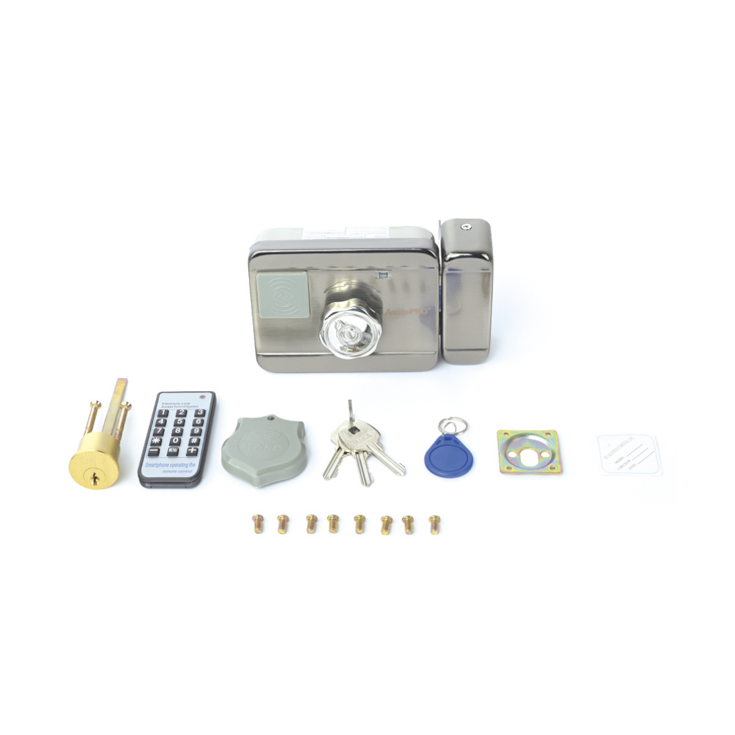 Cerradura motorizada ACCESSRIMMOTOR con lector tarjetas de proximidad EM