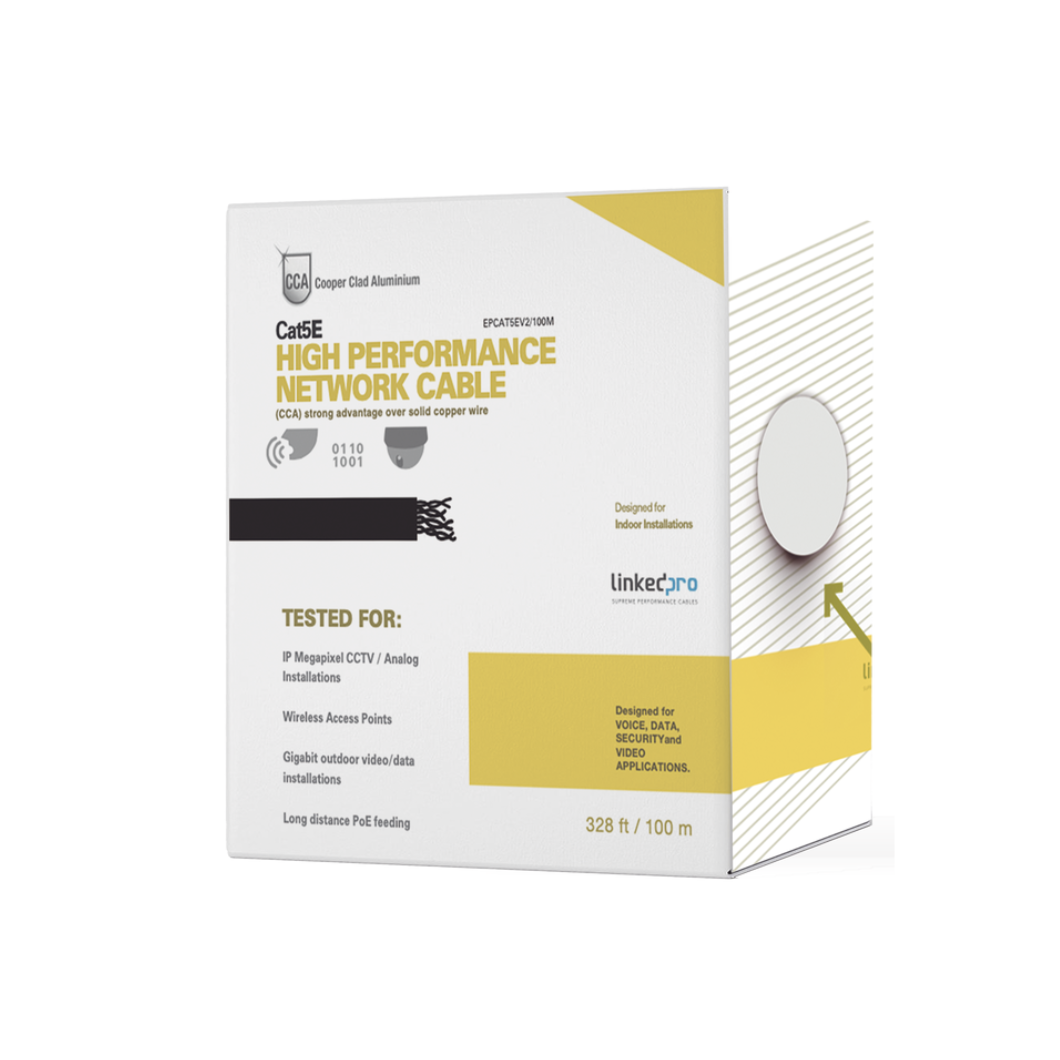 Cable Cat 5e CCA LinkedPro Epcom EP-CAT-5E-V2 100 metros