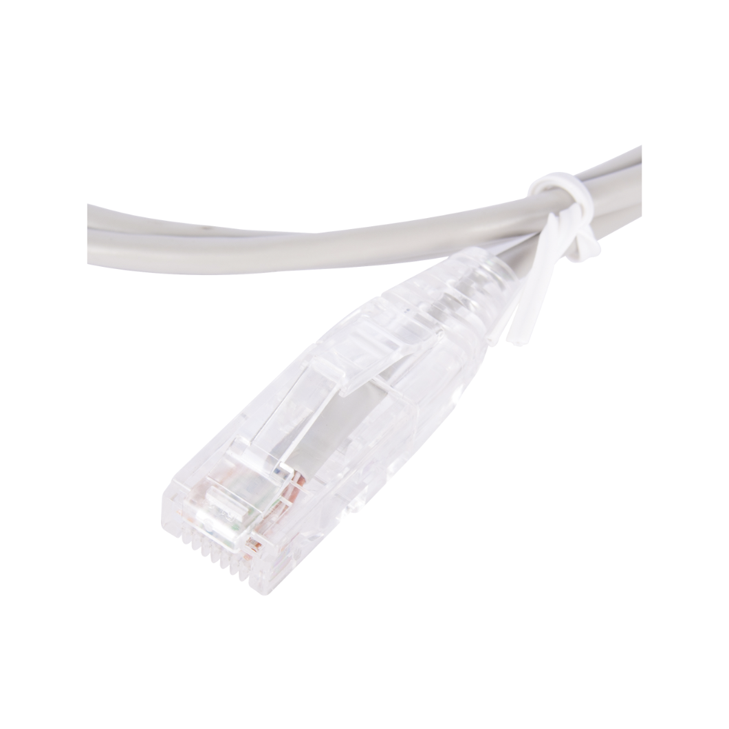 Conector RJ45 en cable Cat6 slim gris de 1 metro