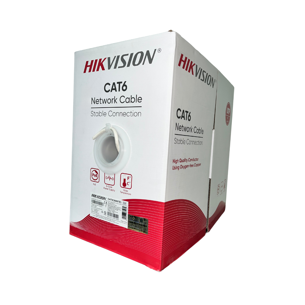 Cable UTP Cat 6 HIKVISION DS-1LN6-UE-W 305 m cobre sólido.