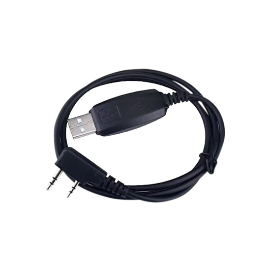 Cable de programación TXPRO modelo W13K con conectores 2.5 y 3.5 mm y conexión USB compatible con radios analógicos y digitales