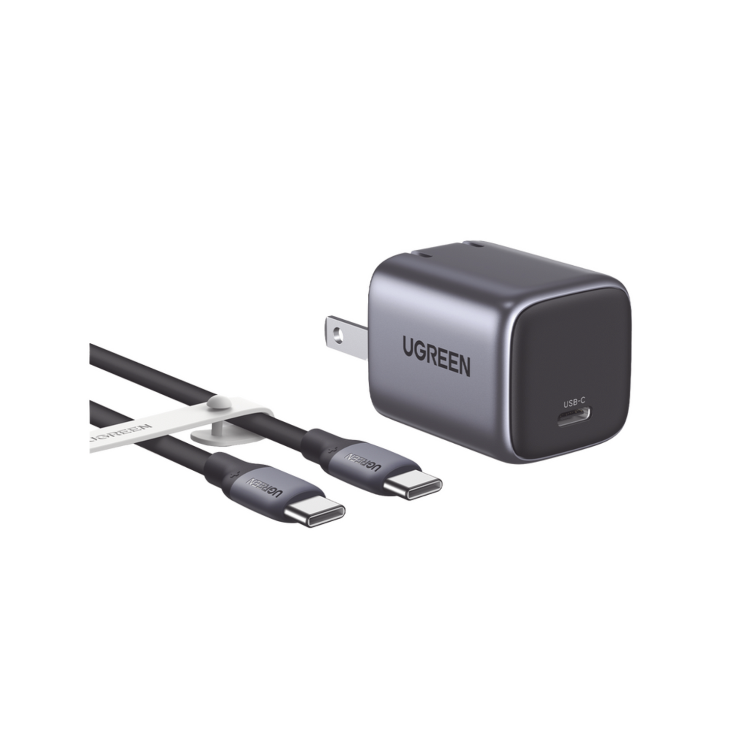 Cargador GaN Nexode Mini 30W UGREEN con cable USB-C