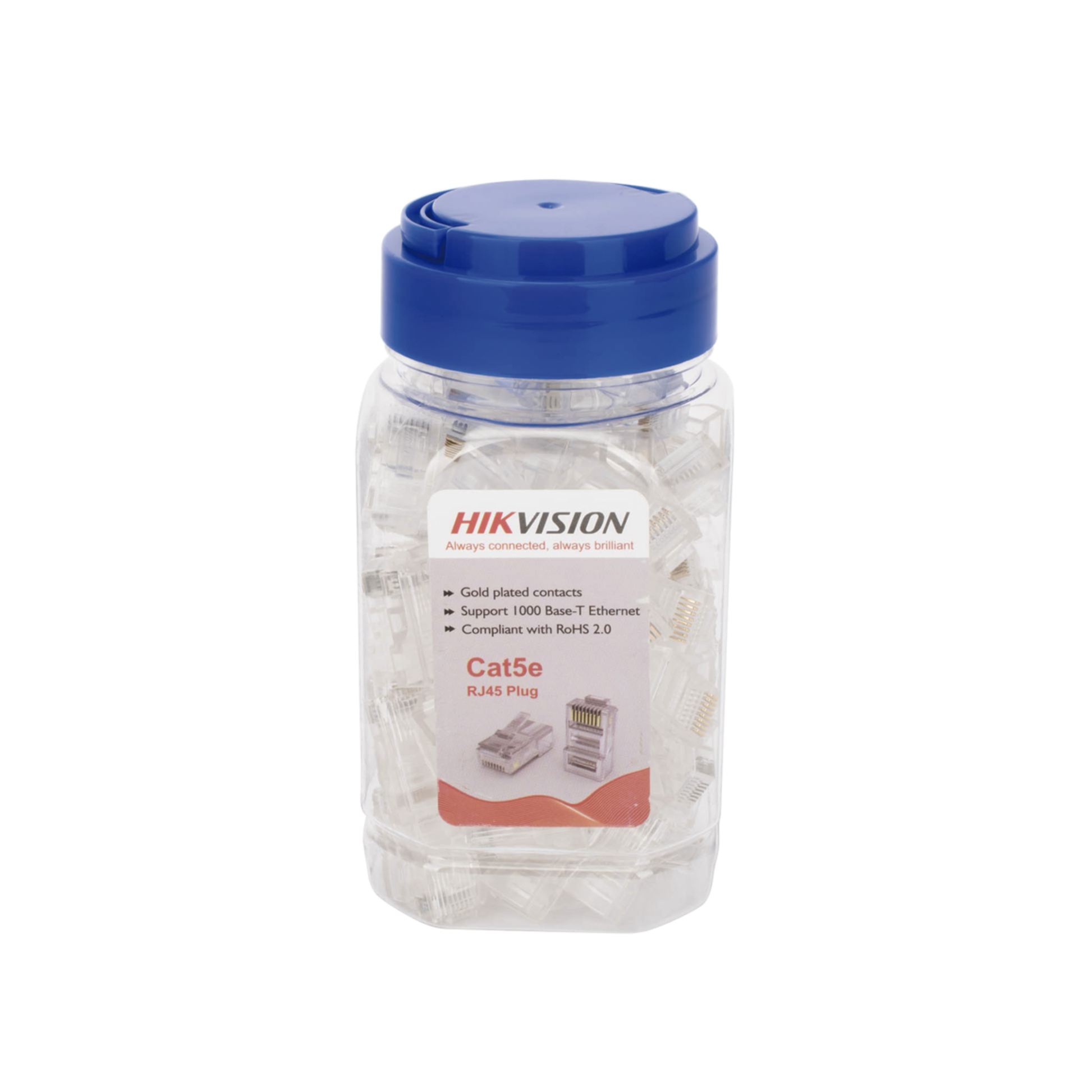 Conectores de red RJ45 Cat 5e sin blindaje HIKVISION.