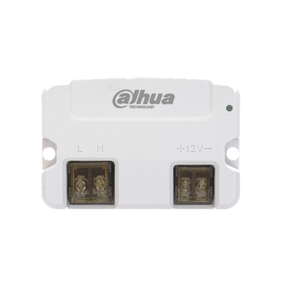 Fuente convertidora 12V 1.5A Dahua PFM320D-015 para videovigilancia.