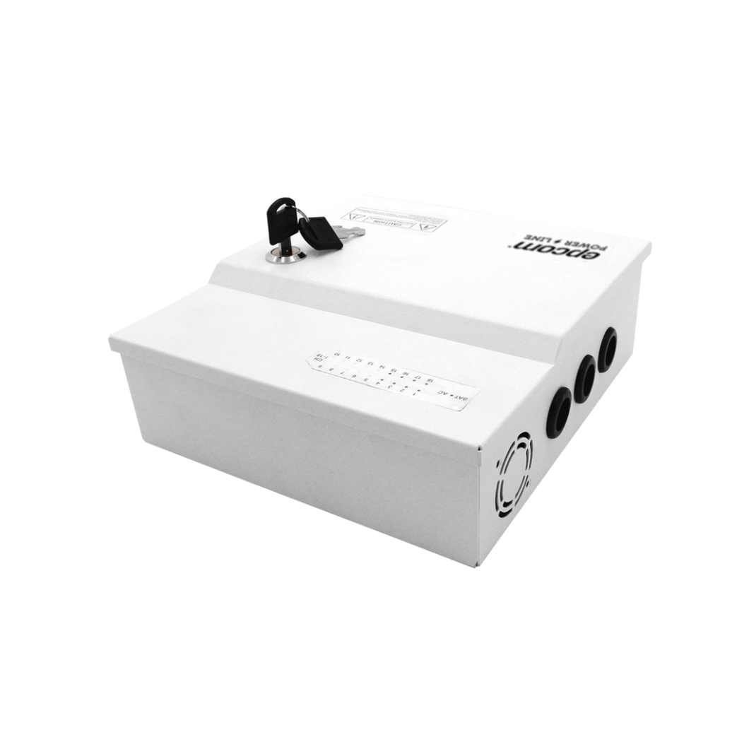 Fuente de poder con terminal para batería de respaldo 12V