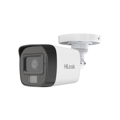Cámara bala IP 4MP luz dual 2.8mm con micrófono integrado policarbonato exterior