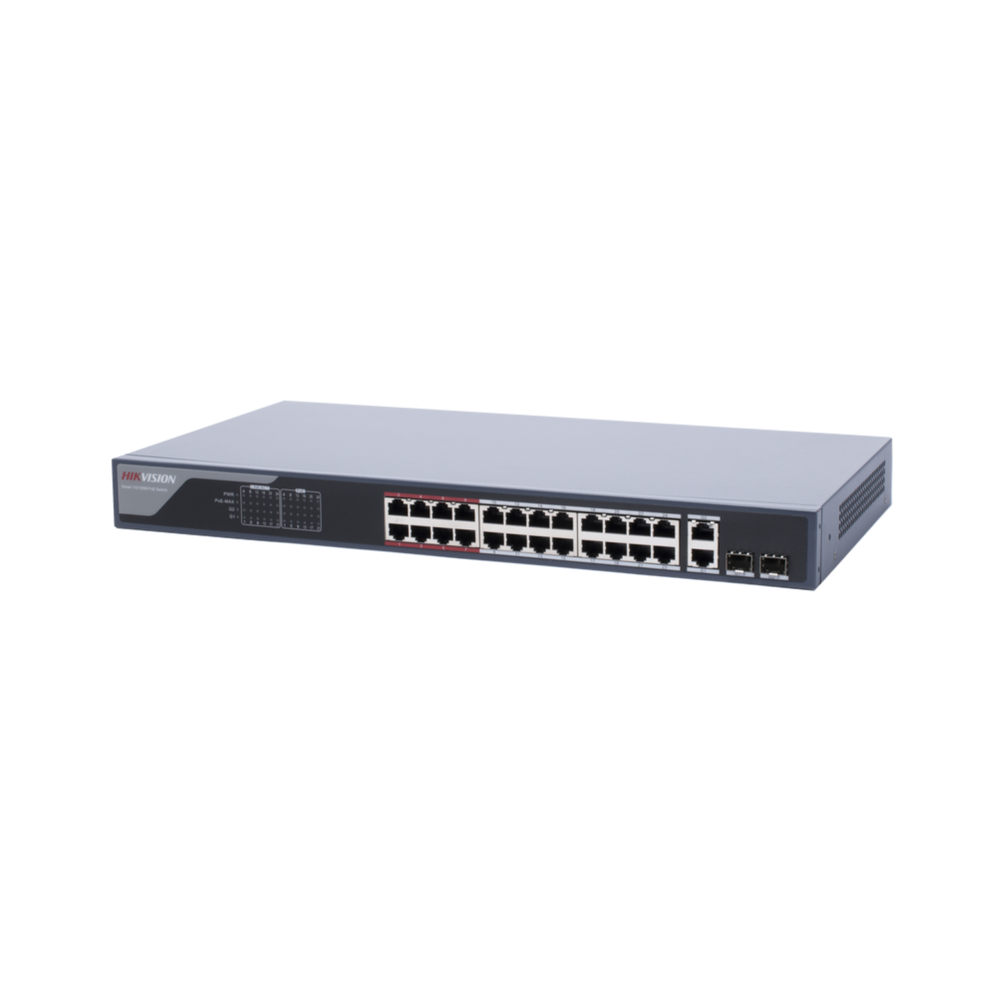 Switch PoE+ HIKVISION con modo extendido hasta 300 metros