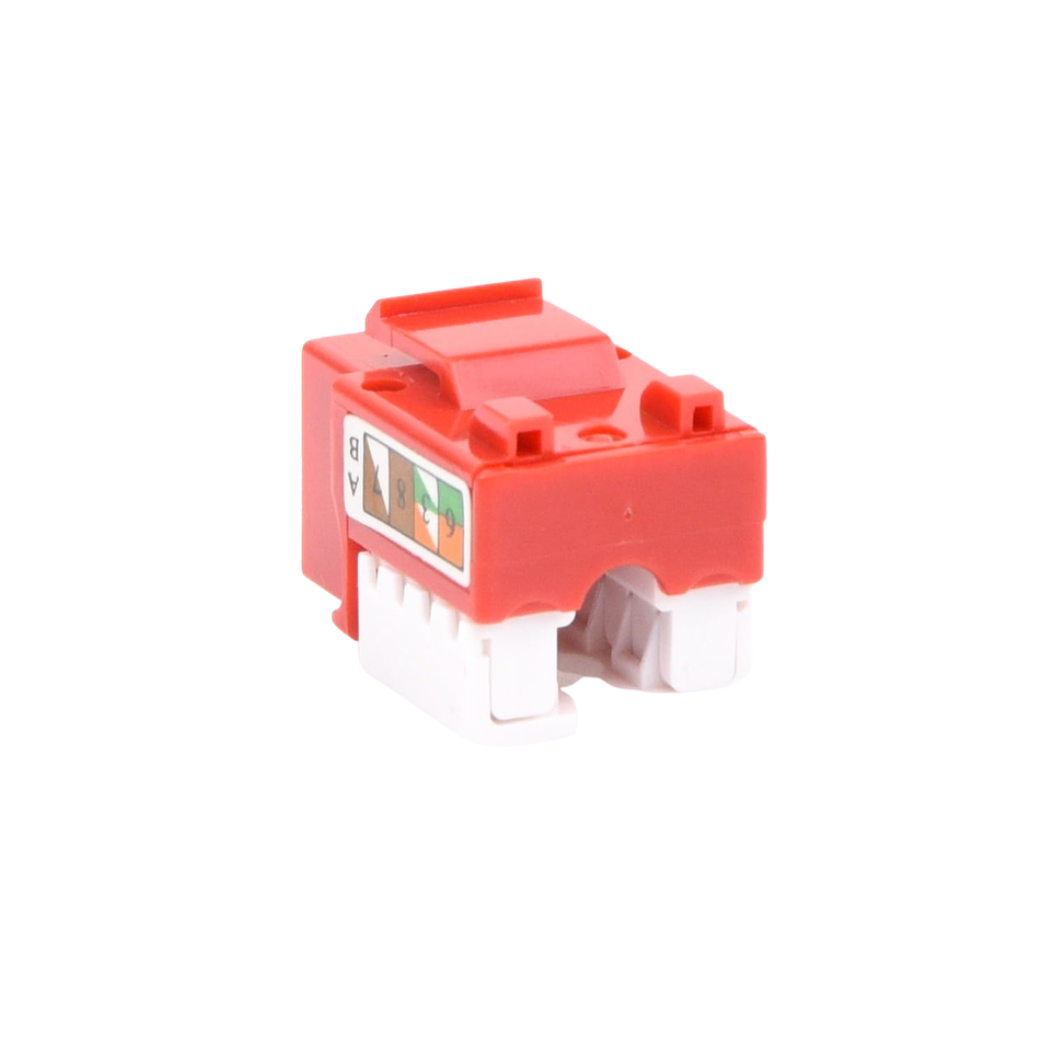Jack RJ45 Cat5e rojo tipo keystone LINKEDPRO para redes UTP