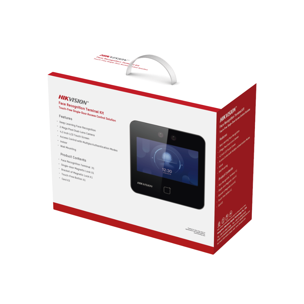 Kit de control de acceso HIKVISION DS-KAS343 con lector facial y QRs